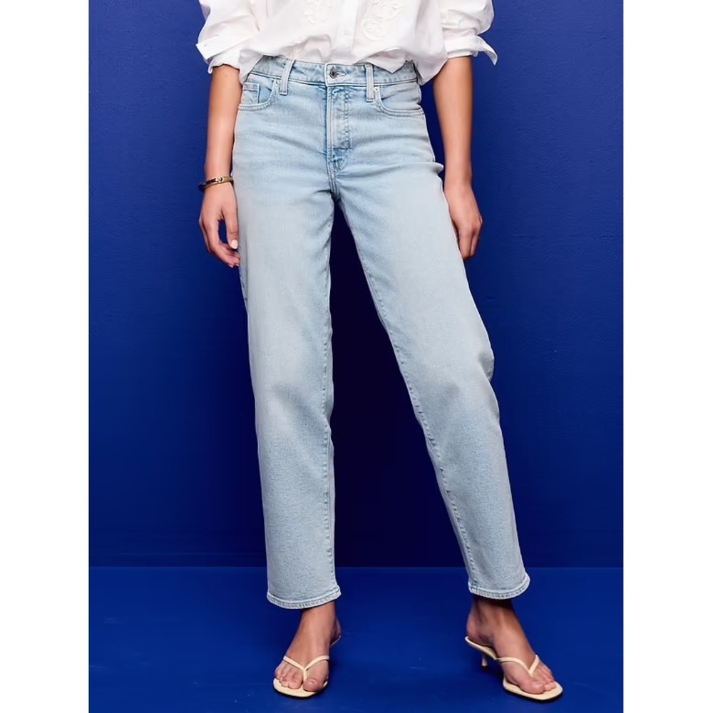Old Navy OG Loose High Rise Straight Leg Jeans Light Wash Denim Womens 6